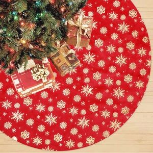 FUHSY Faux Fur Christmas Tree Skirt Red Snow Tree Skirt